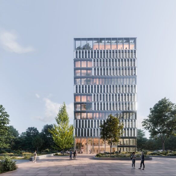 Goldbeck beginnt mit der Planung eines zwölfgeschossigen Bürogebäudes am Campus in Bielefeld – Jury wählt Entwurf von HPP Architekten zum Sieger