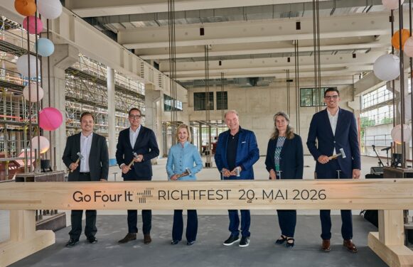 RH Unternehmensgruppe und Competo feiern Richtfest für ersten Bauabschnitt des Business-Quartiers Go Four It in München