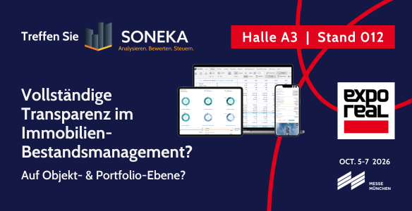 Treffen Sie uns auf der ExpoReal und sehen Sie, wie SONEKA volle Transparenz im Immobilien-Bestandsmanagement schafft.