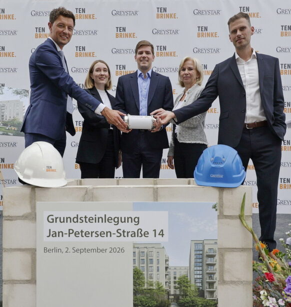 Greystar und Ten Brinke legen Grundstein für 428 Mietwohnungen in Berlin-Marzahn
